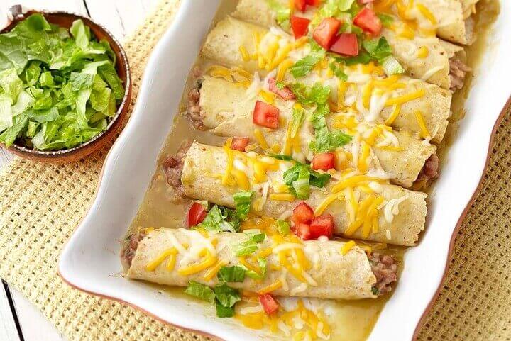 Cheese and Bean Enchiladas